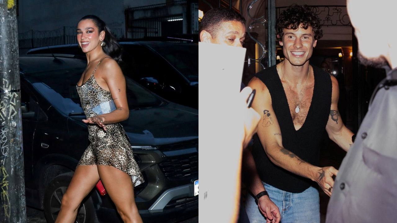 Dua Lipa e Shawn Mendes dançam em roda de samba no centro de São Paulo