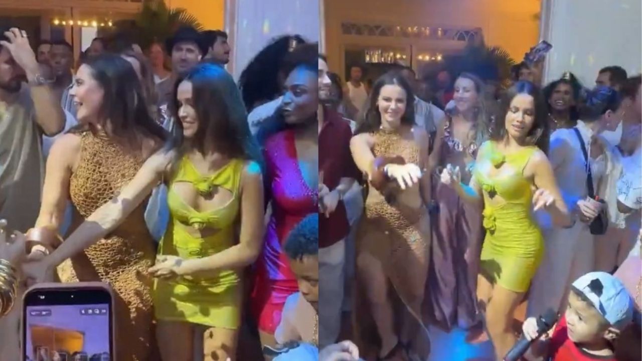 Paolla Oliveira e Juliette mostram samba no pé durante festa de aniversário de Sabrina Sato no RJ