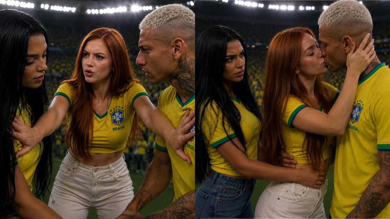 Noiva de Richarlison rebate foto de IA com outra mulher consolando o jogador após corte da Seleção