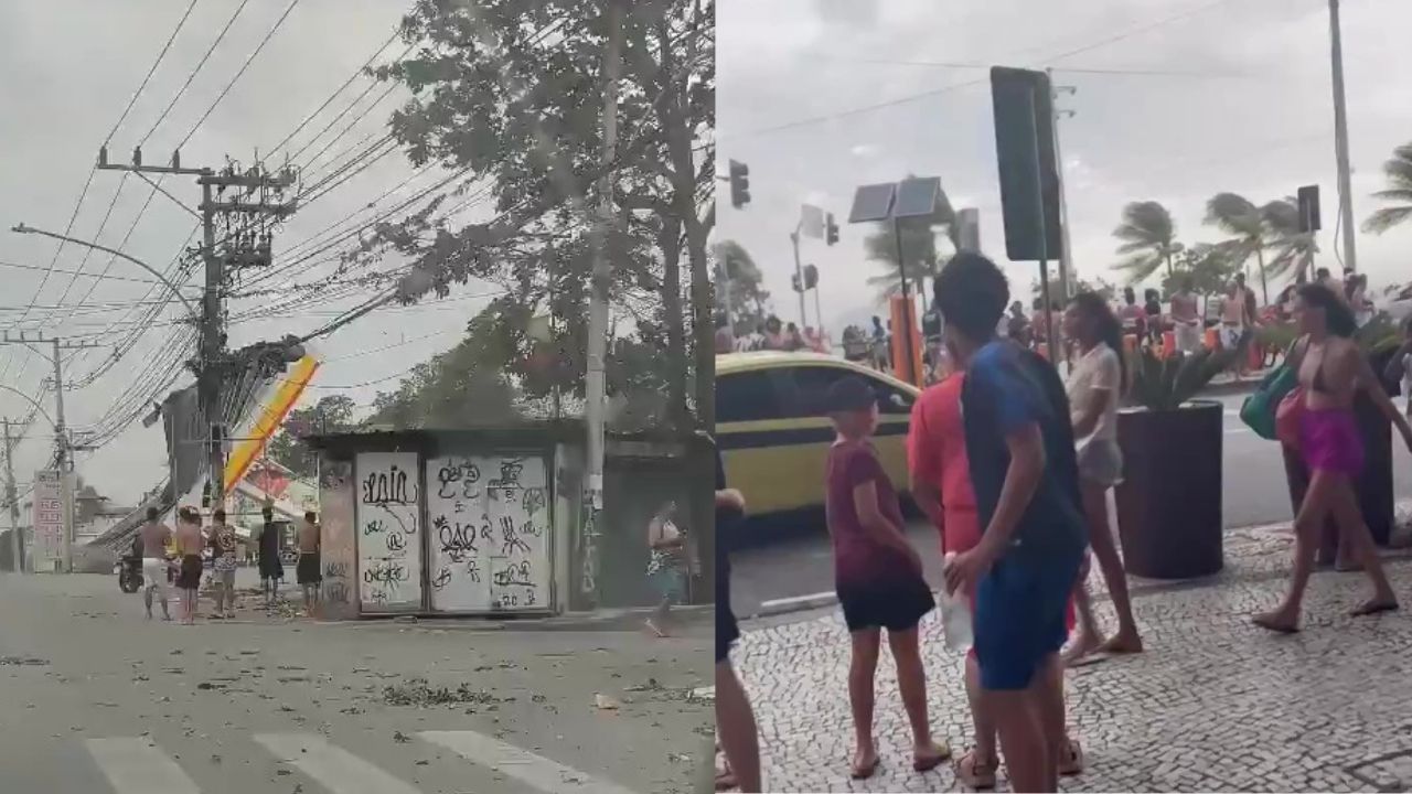 Ventos de 105 km/h deixam dois mortos e causam apagão no Rio de Janeiro
