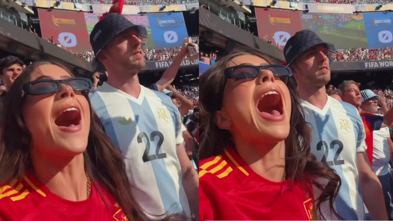 Jade Picon comemora gol da Espanha ao lado de Argentino e web reage: ‘Gosto assim’